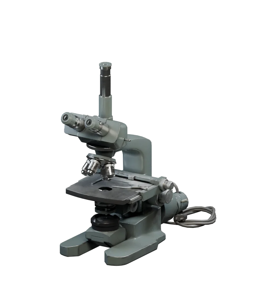 Microscope industriel présenté en 3D